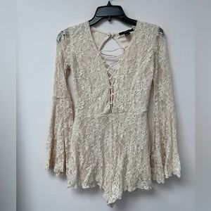 Pink Lace Romper